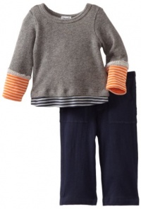 Splendid Littles Baby-boys Infant Colorblock Stripe Active Twofer Set, Navy/Carrot, 6-12 Months