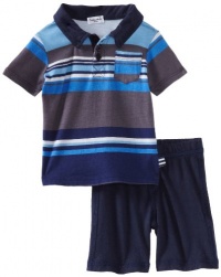 Splendid Littles Baby-Boys Infant Canyon Stripe Polo Shirt, Oasis, 6-12 Months