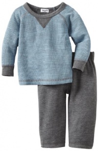 Splendid Littles Baby-Boys Newborn Double Faced Thermal Crew Set, Sky, 12-18