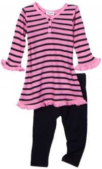 Splendid Littles Baby-Girls Infant Venice Thermal Stripe Tunic Set, Parfait, 12-18 Months