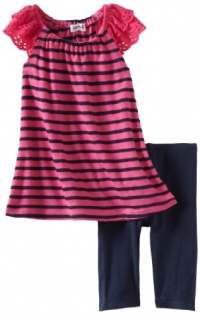 Splendid Littles Baby-girls Infant Florence Stripe Tunic and Legging Set, Cotton Candy, 12-18 Months