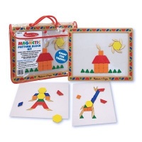 Melissa & Doug Deluxe Wooden Magnetic Pattern Blocks Set