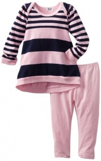 Splendid Littles Baby-girls Newborn Cambridge Mixed Stripe Tunic Set, Pink Ribbon, 18-24 Months