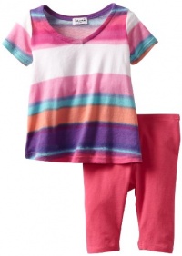 Splendid Littles Baby-Girls Newborn Watercolor Stripe Tunic Set, Sand Castle, 18-24 Months