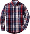 Tommy Hilfiger Boys 8-20 Tommy Plaid Shirt Long Sleeve, Flag Blue, Medium