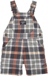 OshKosh B'Gosh Shortalls - Gray and Orange Plaid