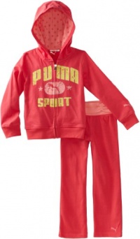 Puma - Kids Girls 2-6X Little Hoodie And Pant Set, Red, 5