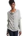 THE LOOKStand collarButton frontLong sleevesRibbed circle hemMerrow stitch detail down rear centerTHE FITAbout 28 from shoulder to hemTHE MATERIAL67% cotton/21% nylon/12% cashmere