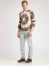 A rich blend of cotton, cashmere and wool, updated in a tie-dyed wash.Rolled crewneckLong sleevesPullover style49% cotton/45% cashmere/6% woolDry cleanImported