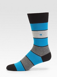 Make a bold color statement with your simple suiting and pair these thick, cotton-blend socks for a stylish office ensemble.Mid-calf height70% cotton/28% polyamide/2% elastaneMachine washImported