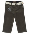 GUESS Kids Boys BELTED PANT W/ PATCH, GREEN (18M)