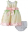 Bonnie Baby-Girls Newborn Pastel Ombre Stripe Dress, Pink, 3-6 Months