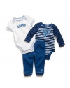 GUESS 2 Bodysuits & Pants Set, BLUE (6/9M)