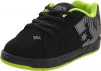 DC Kids Court Graffik Elastic Sneaker (Toddler),Black/Battleship/Lime,5 W US Toddler