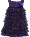 Sweet Heart Rose Girls 2-6X Tiered Dress, Purple, 2