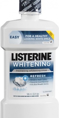 Listerine Whitening Pre-Brush Rinse, Clean Mint, 32 Ounce (1 quart)