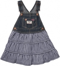 OshKosh B'Gosh 3 Tiered Denim Jumper - Blue Plaid