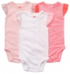 Carter's Tutu Sleeves 3-Pack Bodysuits (Sizes NB - 24M) - white/pink, 9 months