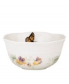 A sweet taste of the country from Lenox. Crafted of elegant white porcelain with four unique springtime motifs, Butterfly Meadow Basket dessert bowls combine a scalloped edge and textured border for unparalleled charm.