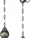 TARA Pearls Tahitian 10x11mm Black Rhodium Pearl Earrings