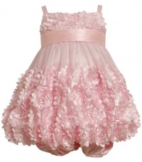 Size-3/6M, Pink, BNJ-7780R 2-Piece Flutter-Die-Cut Flower Border Mesh Bubble Dress,R07780 Bonnie Jean Baby-Newborn