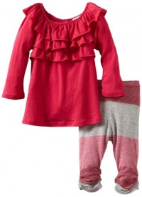 Splendid Littles Baby-Girls Newborn Shimmer Stripe Tunic Set, Frosty Pink, 12-18