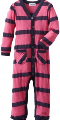 Splendid Littles Baby-Girls Newborn Seville Stripe Jersey Playsuit, Pink/Navy, 12-18