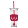 NHL Washington Capitals 22 Ounce Insulated Tumbler with Rubber Sleeve and Stir Straw