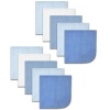 SpaSilk 10 Count Washcloths, Blue, 0-36 Months