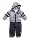 GUESS Kids Boys Baby Long-Sleeve Tee, Hoody and Pants Se, GREY HEATHER (3/6M)