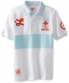 LRG - Kids Boys 8-20 Big Down From Earth Polo Shirt, White, Medium