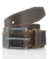 With raw edges and heavy stitching, this distressed leather belt from Levi's is bursting at the seams with vintage character.