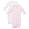 Carter's Baby Girls Little Layette 2-pack Long Sleeve Cotton Knit Pink/White Gowns with Elephants (0-3 Months)