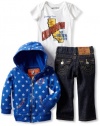 True Religion Baby-Boys Infant Three Piece Gift Box Set, Royal Blue, 6-12 Months