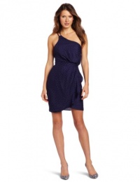 Bcbgeneration Women's One Shoulder Ruffle Dress, Royal Blue Combo, 2