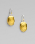 Radiant 24k goldplated sterling silver with a stunning textured finish. 24k goldplated sterling silverDrop, about 1½Hook backImported 