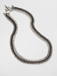 From the Chain Collection. A mix of rolo, wheat and curb sterling silver link chains in an elegant two-tone design. Two-tone sterling silverLength, about 18Toggle clasp closureImported 