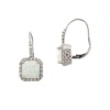 Sterling Silver Large Square Gemstone Leverback Earrings