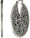 Lucky Brand Silver-Tone Moroccan Openwork Hoop Earrings