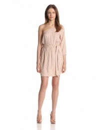 BCBGeneration Women's One Sleeve Dress, Nude Blush/Multi, X-Small