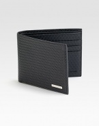 Intricately woven Italian minitreccia leather defines this basic bi-fold design.Two billfold compartmentsSix card slots4½ x 3½Made in Italy