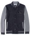 This rad 3rd & Army varsity jacket is perfect for the guy who's: less pep rally, more half pike.