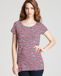 MARC BY MARC JACOBS spreads the love atop stripes on this lip-printed cotton tee.