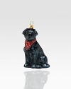 Joy to the World Collectibles European Blown Glass Pet Ornament, Labrador Retriever Black with Bandana