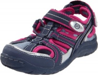 Stride Rite Kid's Bridgette Washable Sandal, Grey/Fuchsia, 2 M US Little Kid