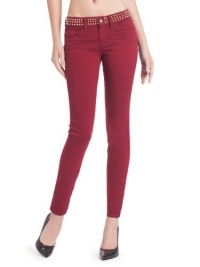 GUESS Brittney Ankle Skinny Colored Jeans with, WASHED ROMAN RED (27)