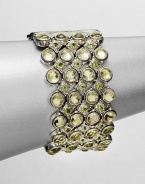 EXCLUSIVELY AT SAKS. From the Irma Collection. Faceted lemon citrine set in a sterling silver multi-row design, accented in complimentary peridot stones. Lemon citrine and peridotSterling silverLength, about 7Push lock closureImported