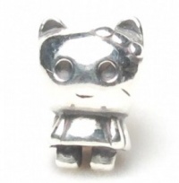 Beads Hunter Jewelry .925 Sterling Silver Cute Kitty Hello Charm Pandora, Chamilia, Biagi & European Bracelets Compatible.