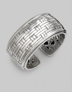 From the Bedeg Collection. Sterling silver shines in a intricate basketwoven design.Sterling silver Width, about 1¼ Diameter, about 2½ Made in Bali 