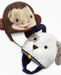 For your mischievous monkey or playful pup, put one of these adorable First Impressions hats on him to protect him from the cold.